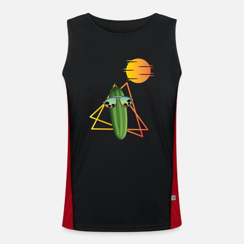 80er Jahre Gurke Funktionelles Kontrast-Tank Top für Männer 