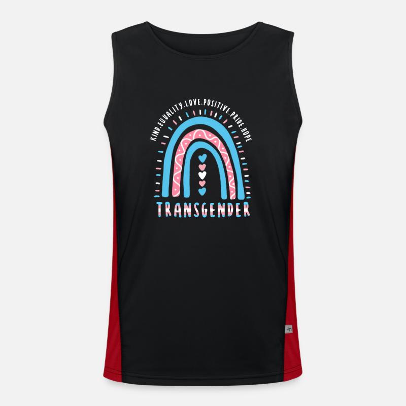 Trans Spruch Transgender Boho Regenbogen Funktionelles Kontrast-Tank Top für Männer 