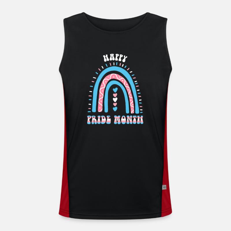 Joyeux mois de la fierté Trans Boho Rainbow Débardeur respirant contrasté Homme 
