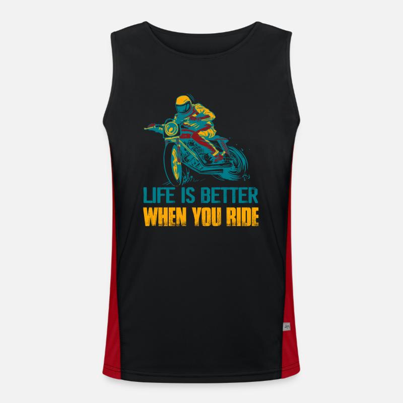 Life Is Better When You Ride Motorcycle Biker Funktionelles Kontrast-Tank Top für Männer 