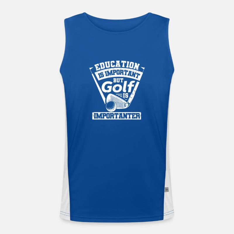 L’éducation est importante, mais le golf est plus important Débardeur respirant contrasté Homme 