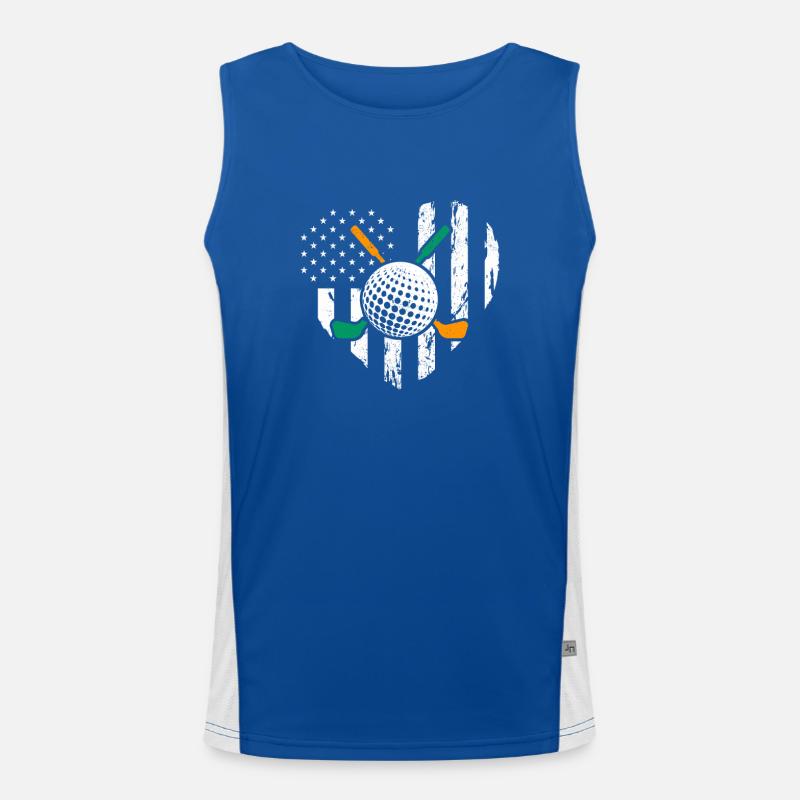 Irish American Flag Golfer St. Paddy Men's Functional Contrast Tank Top 