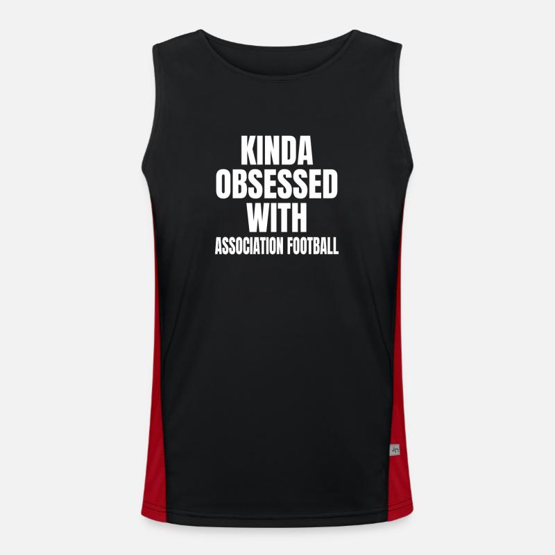 KINDA OBSESSDD WTIH PLAYING ASSOCIATION FOOTBALL Men's Functional Contrast Tank Top 