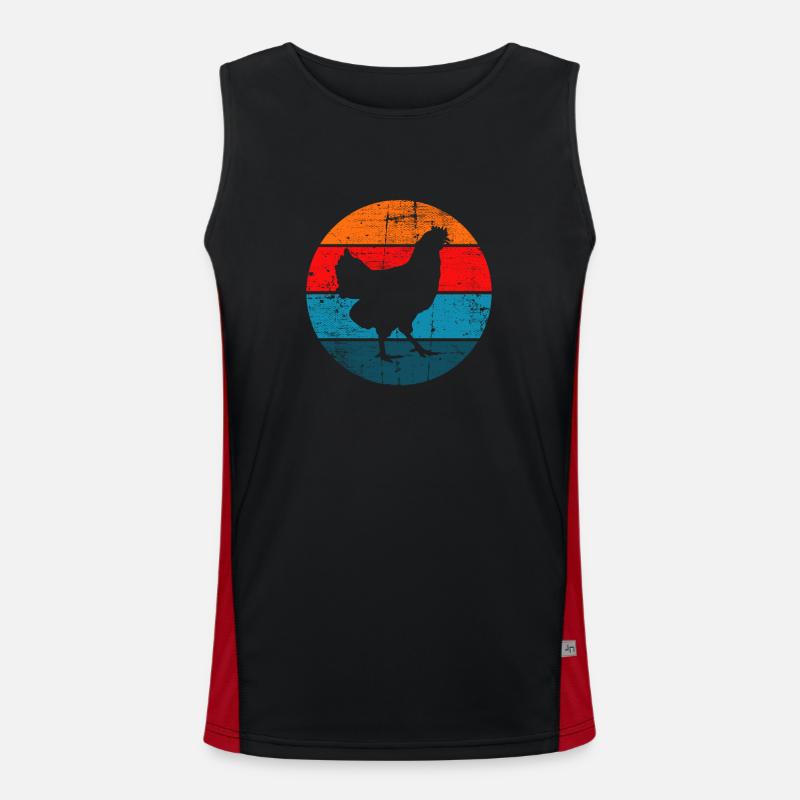 Chicken Farmer lover Retro vintage Gift idea Funktionelles Kontrast-Tank Top für Männer 