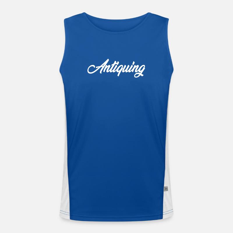 ANTIQUING CURSIVE TEXT NOVELTY HOBBY Men's Functional Contrast Tank Top 