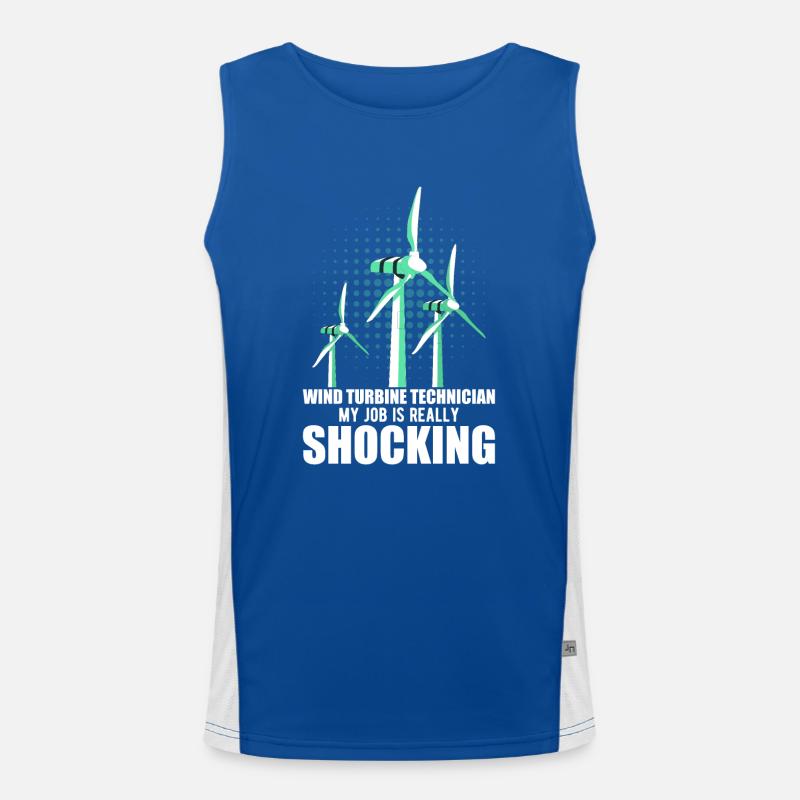 Éolienne, énergie éolienne, énergie éolienne Débardeur respirant contrasté Homme 