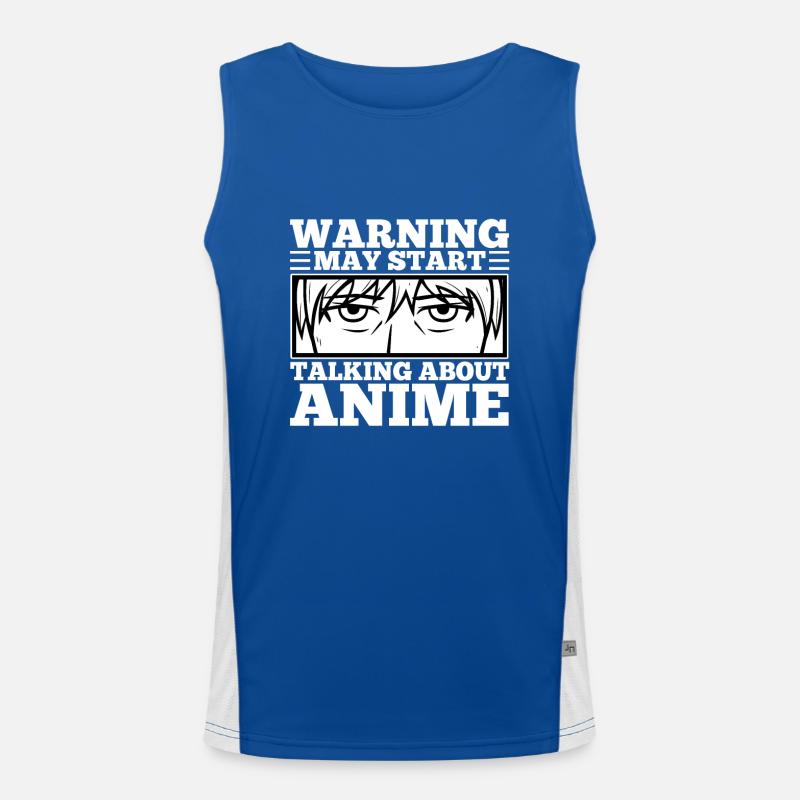 Warning may start talking about anime Funktionelles Kontrast-Tank Top für Männer 