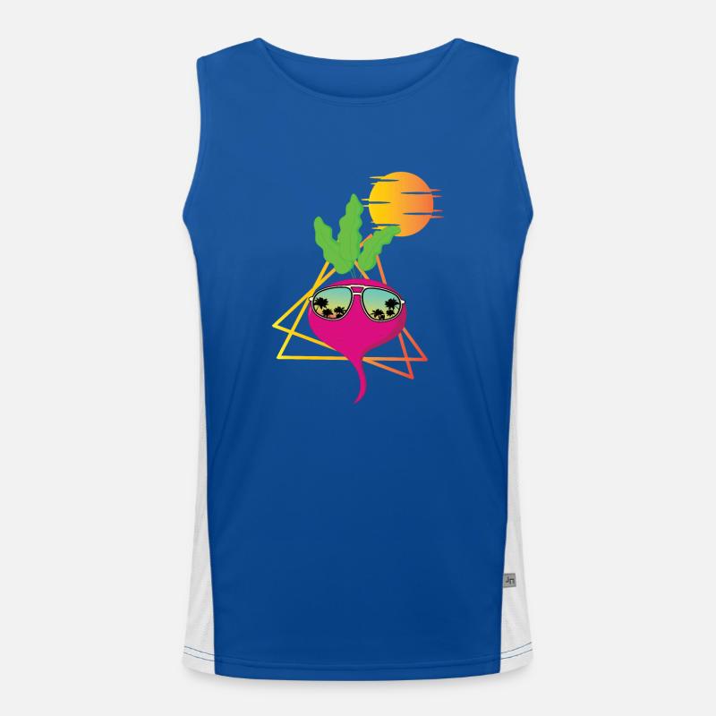 Retro Radieschen Funktionelles Kontrast-Tank Top für Männer 