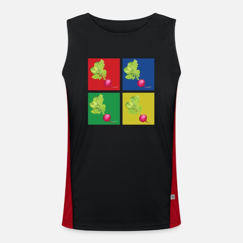 Team Radieschen Funktionelles Kontrast-Tank Top für Männer 