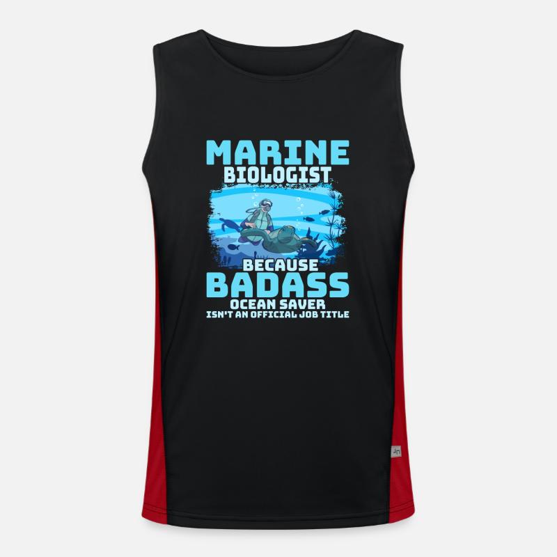 Biologiste marin parce que Badass Ocean Saver Scient Débardeur respirant contrasté Homme 