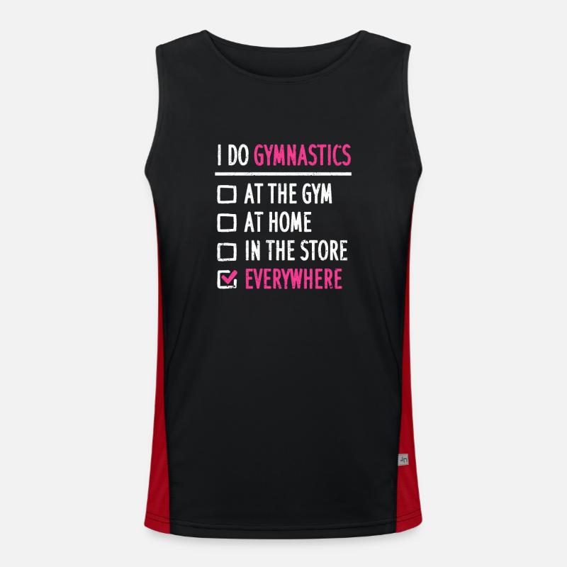 I do gymnastics everywhere Funny Aesthetic Men's Functional Contrast Tank Top 