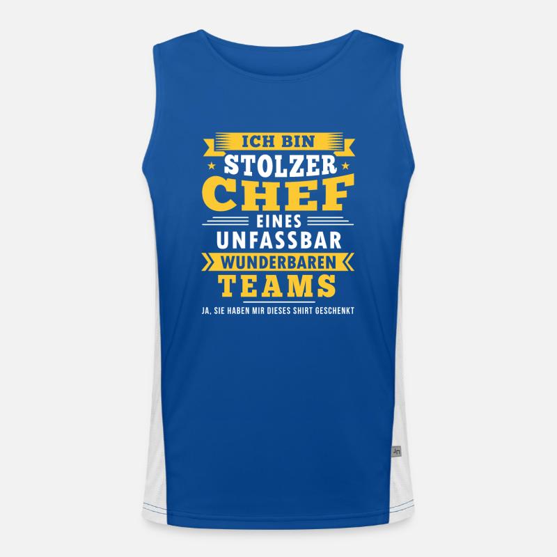 Chef Geschenk Beruf Arbeit lustiger Spruch Funktionelles Kontrast-Tank Top für Männer 