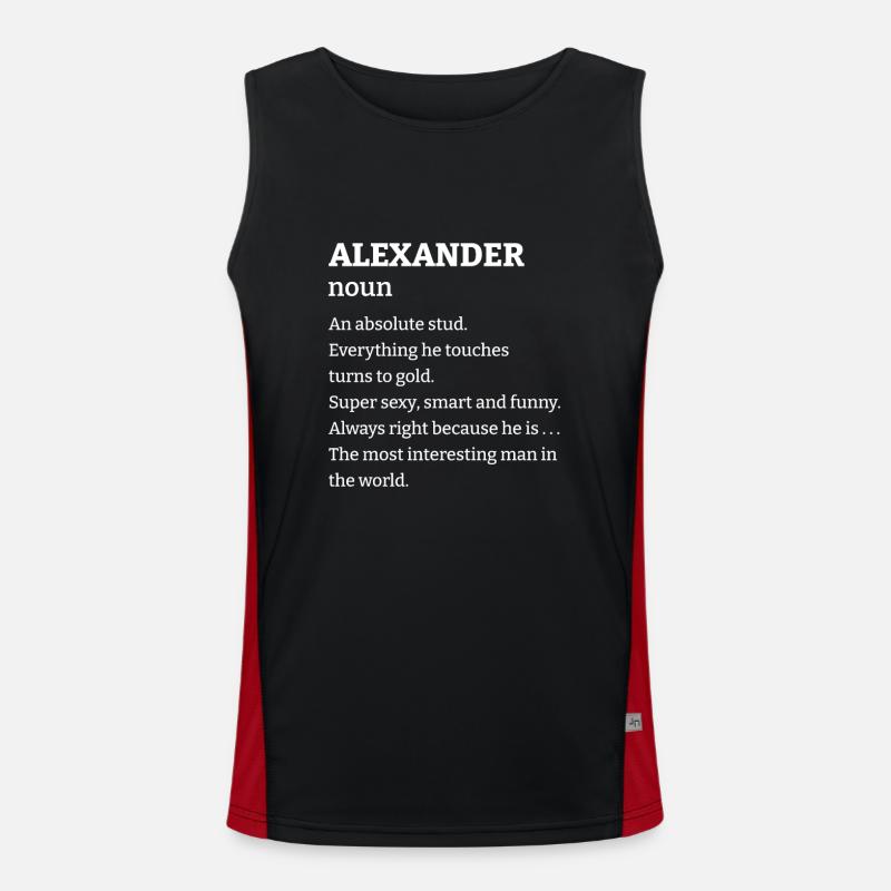 Alexander: An absolute stud. Everthing he touches Funktionelles Kontrast-Tank Top für Männer 