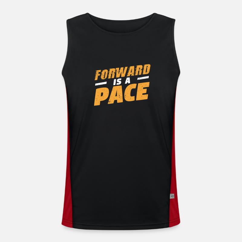 Forward is a pace Slow Running Funny Men's Functional Contrast Tank Top 
