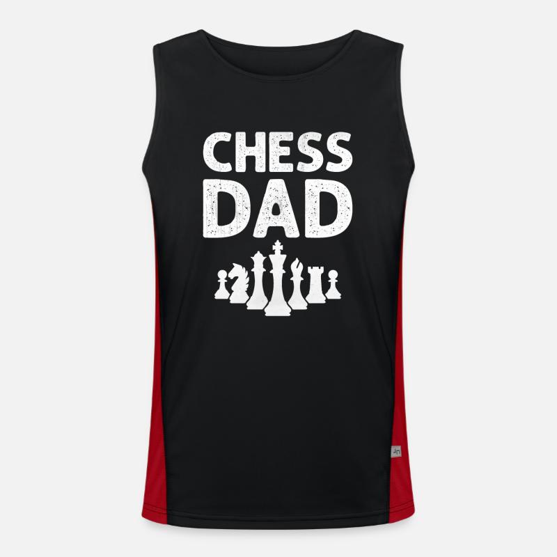 Chess Dad - Checkmate Chess Player Funktionelles Kontrast-Tank Top für Männer 