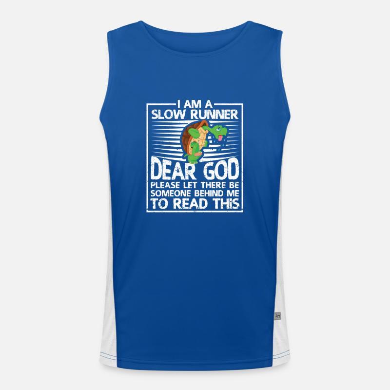 Ich bin ein langsamer Läufer Schildkröte Lustiger Funktionelles Kontrast-Tank Top für Männer 