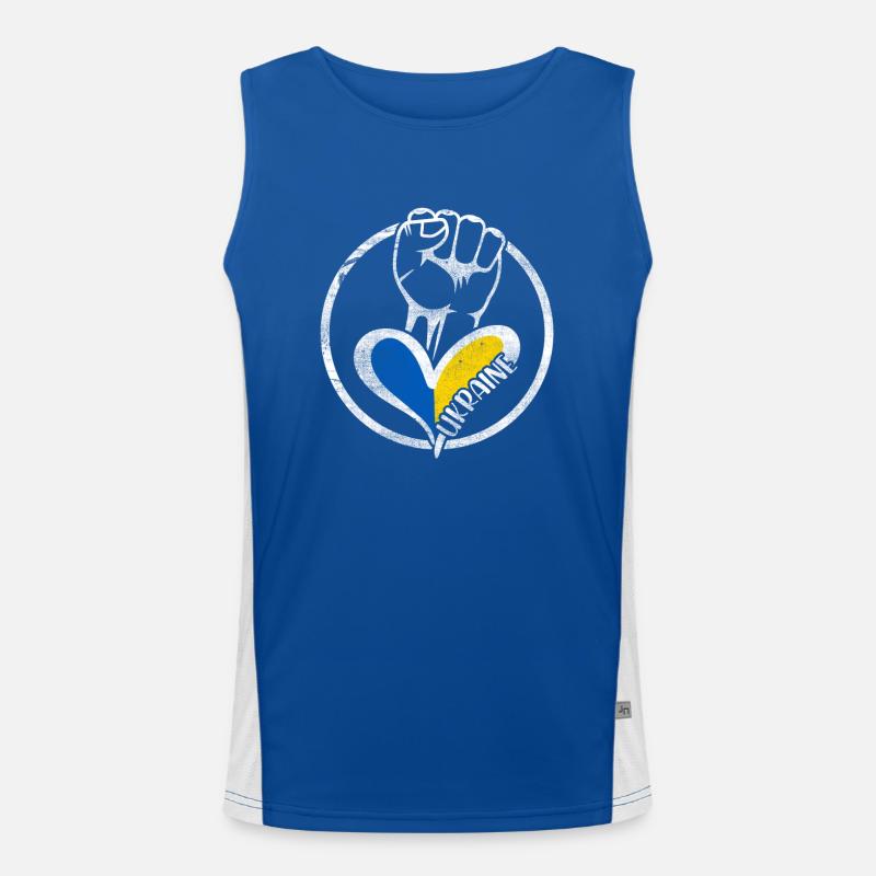 Frieden Ukraine Liebe Geschenkidee Funktionelles Kontrast-Tank Top für Männer 