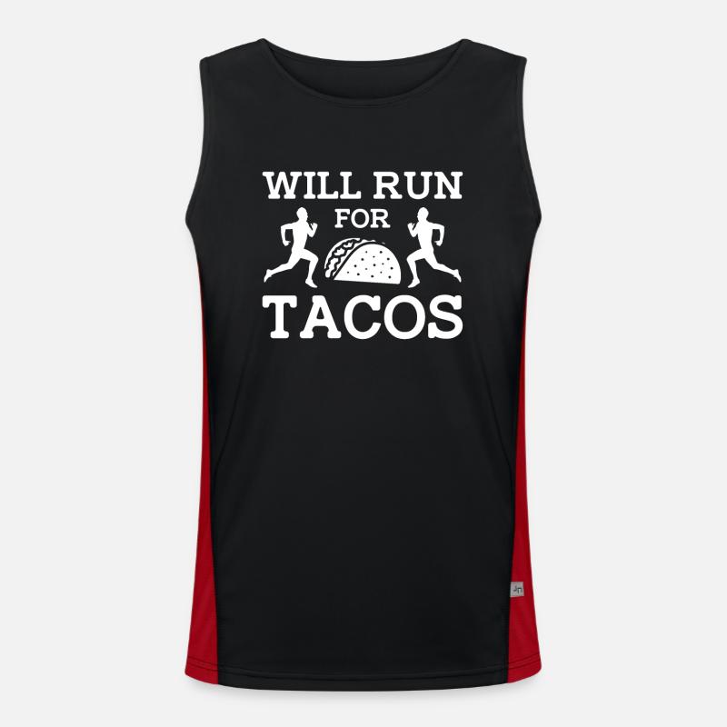 Will Run For Tacos - Marathon Running Funktionelles Kontrast-Tank Top für Männer 