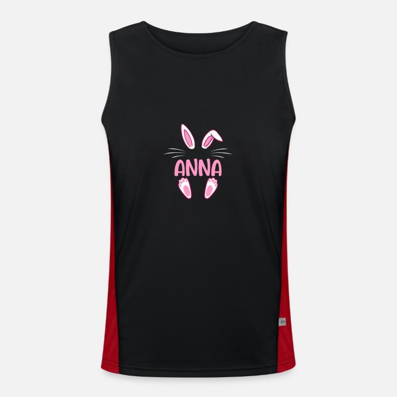 ANNA Easter - Men's Functional Contrast Tank Top  - black/red