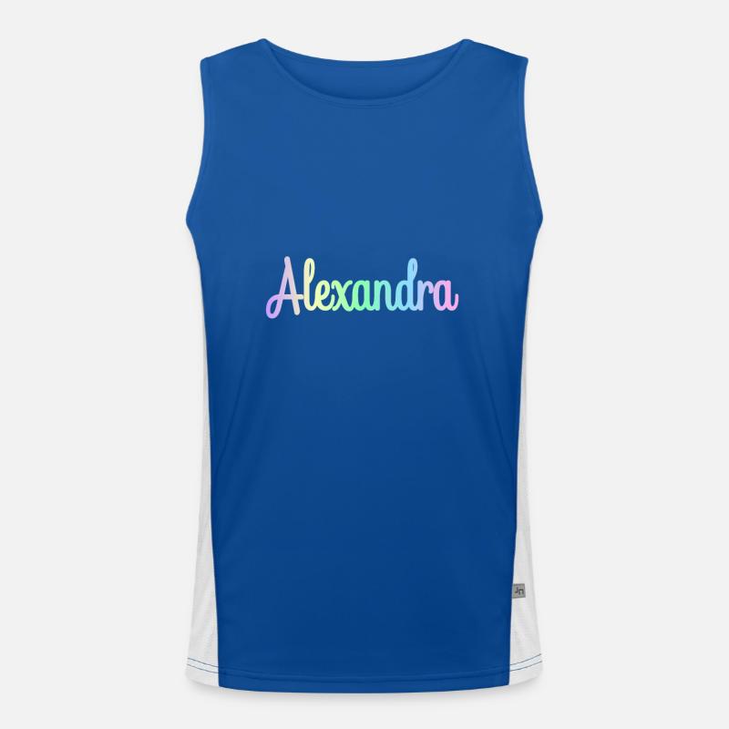 ALEXANDRA Rainbow Minimalist Cursive Funktionelles Kontrast-Tank Top für Männer 