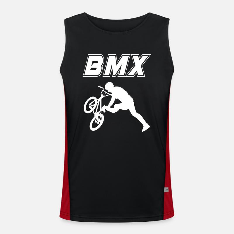 BMX Rennrad Radfahrer Trick Funktionelles Kontrast-Tank Top für Männer 
