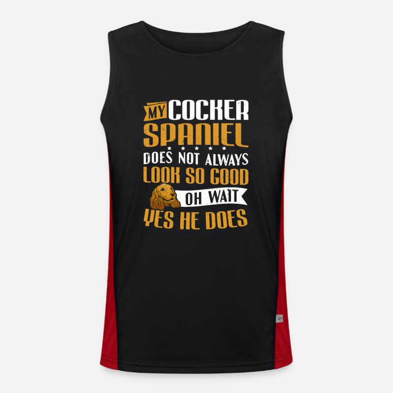 Mein Cocker Spaniel sieht gut aus Funktionelles Kontrast-Tank Top für Männer 