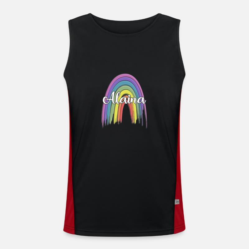 ALAINA Rainbow Cursive - Men's Functional Contrast Tank Top  - black/red