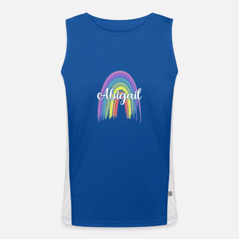ABIGAIL Rainbow Cursive Men's Functional Contrast Tank Top 