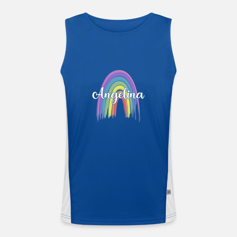 ADDISON Rainbow Cursive Men's Functional Contrast Tank Top 