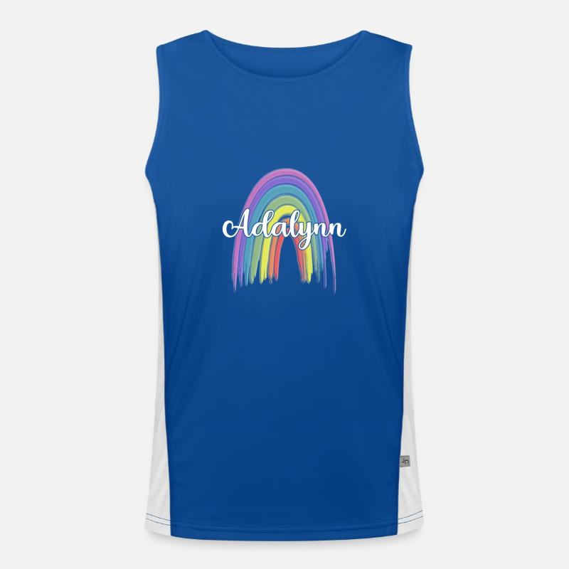 ANDREA Rainbow Cursive Men's Functional Contrast Tank Top 