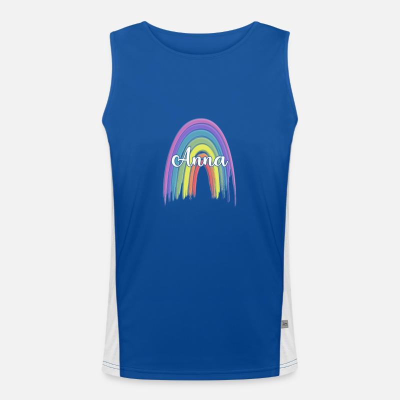 ANNA Rainbow Cursive Men's Functional Contrast Tank Top 