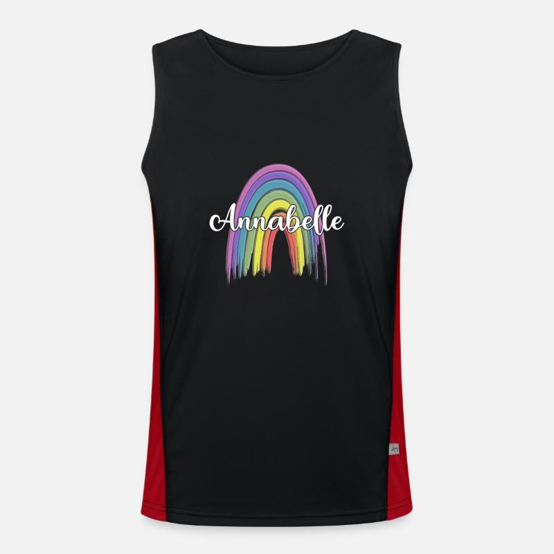 ANNABELLE Rainbow Cursive - Men's Functional Contrast Tank Top  - black/red