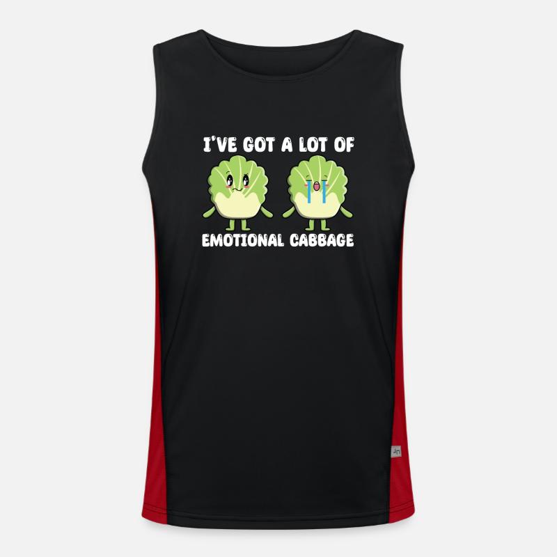 Funny Cabbage Gift Men's Functional Contrast Tank Top 