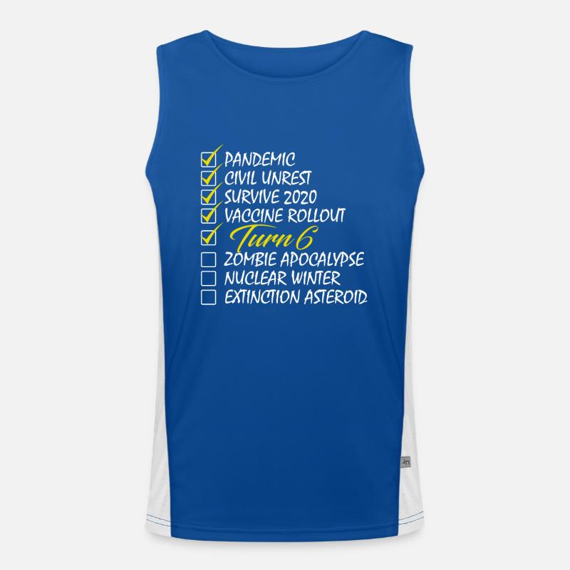 Turn 6 Checklist Funny Birthday Gift Funny Birthda Men's Functional Contrast Tank Top 