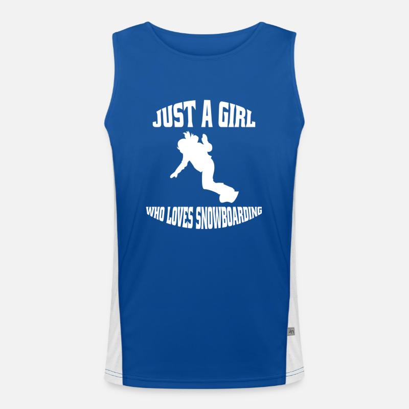 Snowboard Frau Wintersport Mädchen Snowboardfahrer Funktionelles Kontrast-Tank Top für Männer 