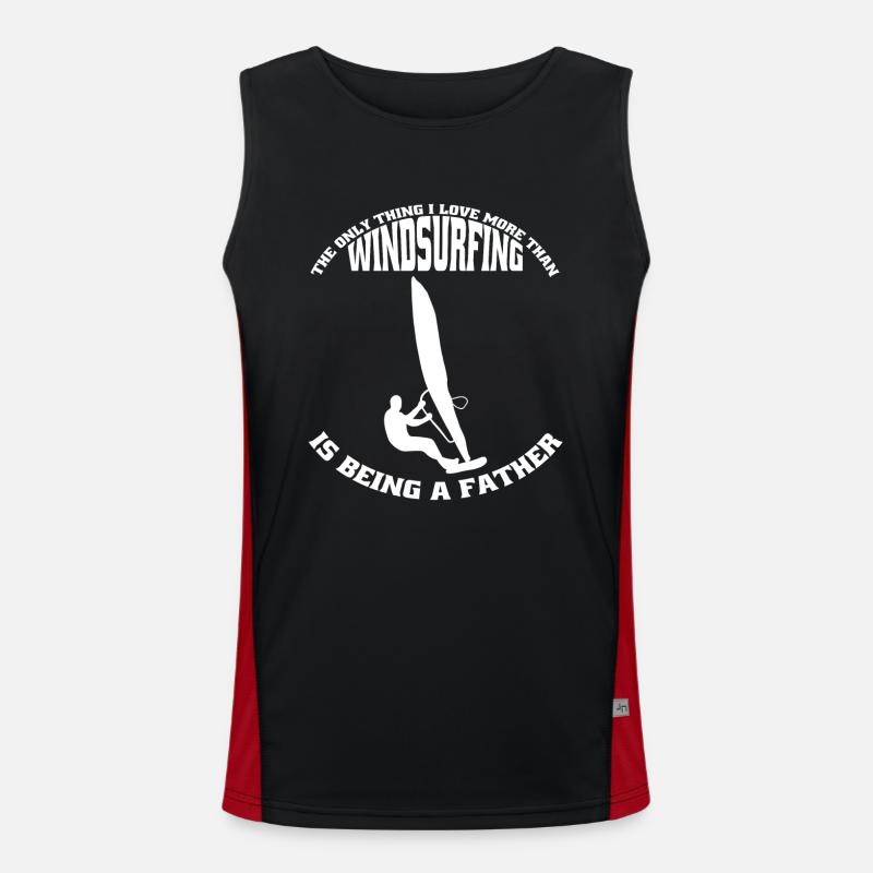 Windsurfer Father Surfing Kitesurfer Dad Windsurfing Men's Functional Contrast Tank Top 