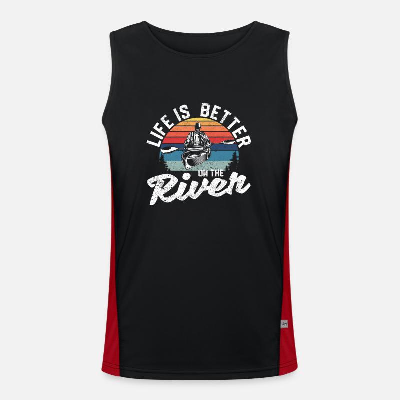 Fun Rowing Canoe Kayak Team Life Men's Functional Contrast Tank Top 
