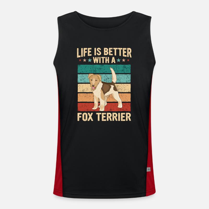 Foxterrier Hund Funktionelles Kontrast-Tank Top für Männer 