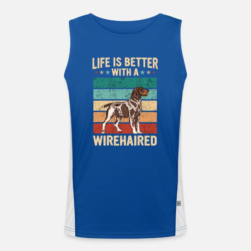 Deutsch Drahthaar Hund Funktionelles Kontrast-Tank Top für Männer 