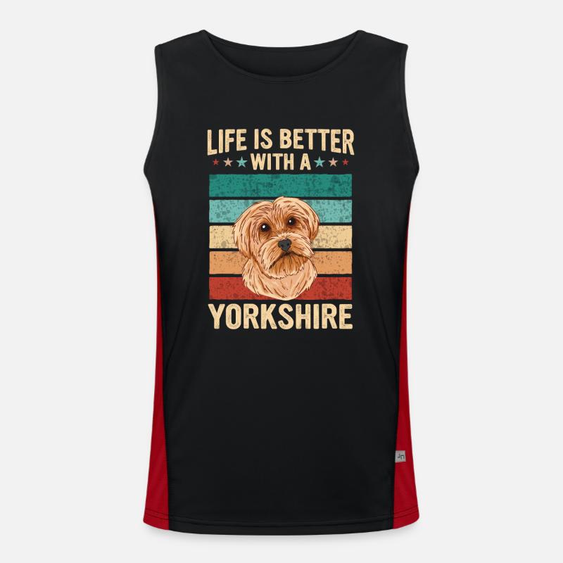 Yorkshire Terrier Hund Funktionelles Kontrast-Tank Top für Männer 