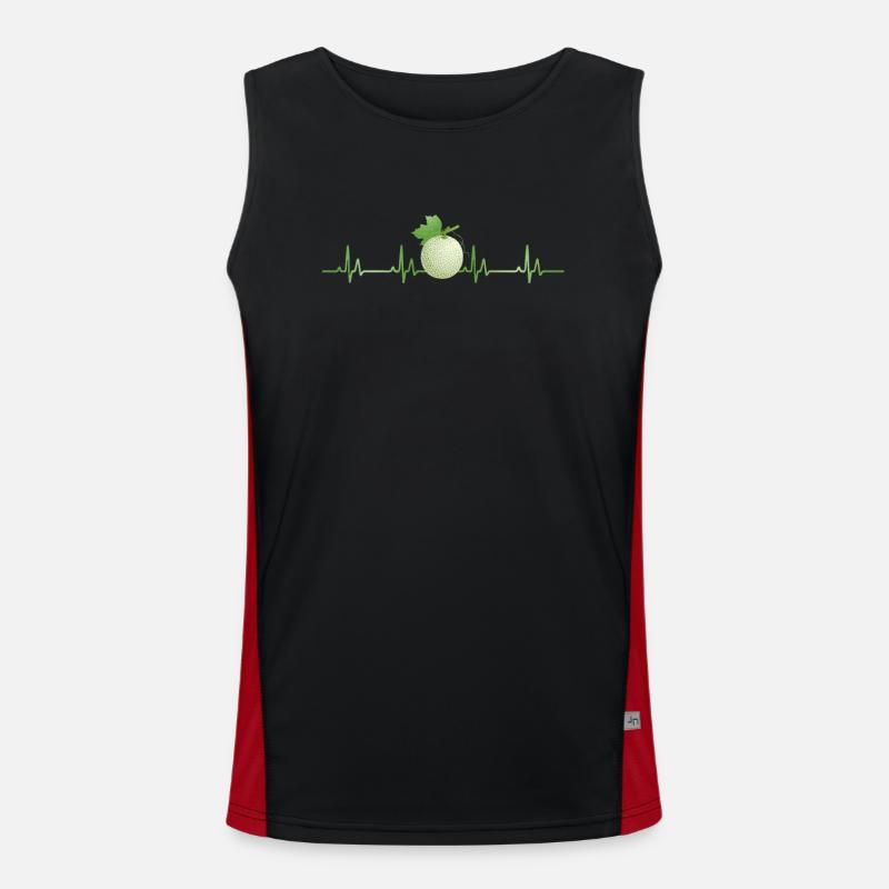 Cantaloupe melon heartbeat Men's Functional Contrast Tank Top 