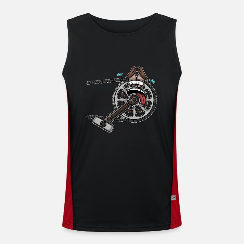 Cyclists Cycling Bicycle Sprocket Bicycle Men's Functional Contrast Tank Top 