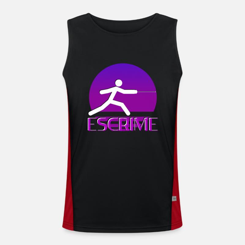 fencing pixel art Men's Functional Contrast Tank Top 