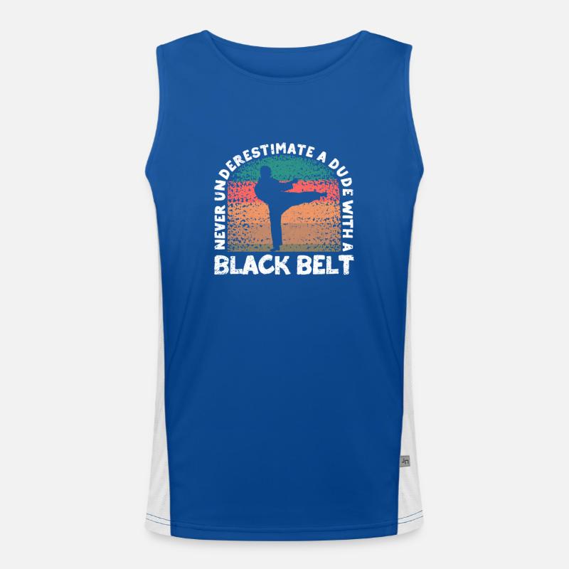 Never underestimate a guy with a black one Men's Functional Contrast Tank Top 