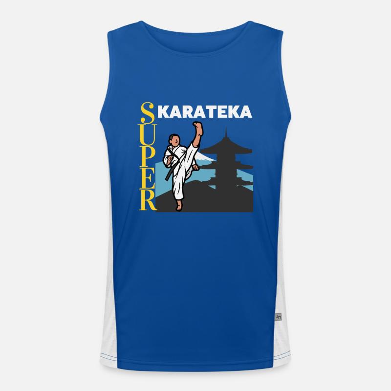 Super Karateka - Karate Geschenkidee Funktionelles Kontrast-Tank Top für Männer 