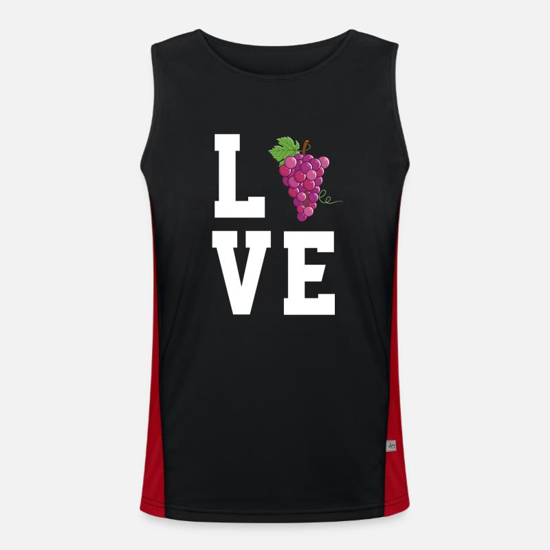 Liebe Rote Trauben Funktionelles Kontrast-Tank Top für Männer 