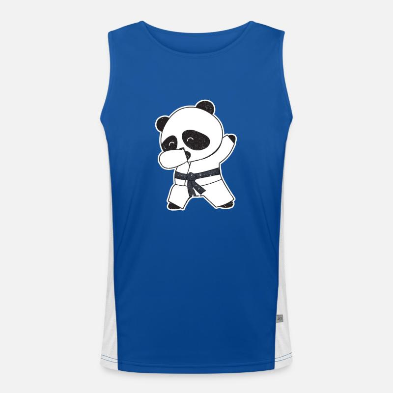 Drôle de Dabbing Karaté Bébé Panda Ours Arts Martiaux Débardeur respirant contrasté Homme 