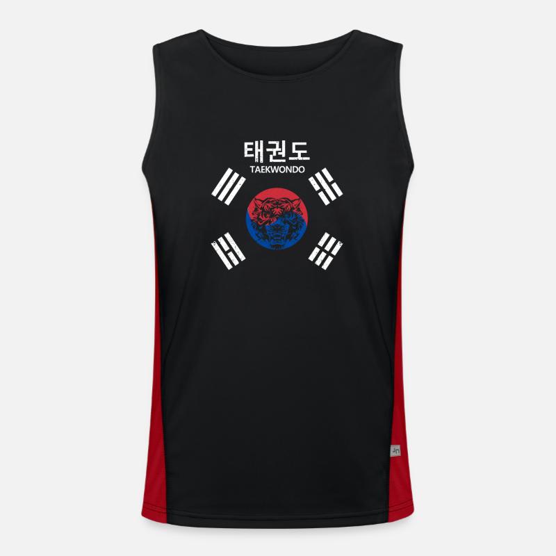 Tae Kwon Do Tiger Korea Drôle Taekwondo Corée Débardeur respirant contrasté Homme 