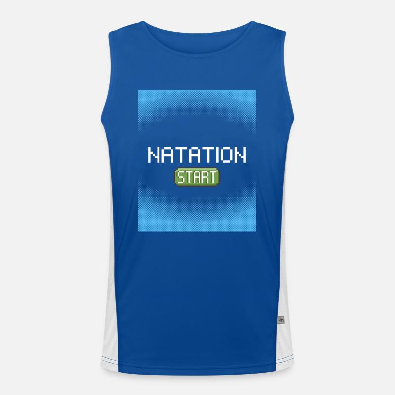 swimming start pixel Men's Functional Contrast Tank Top 