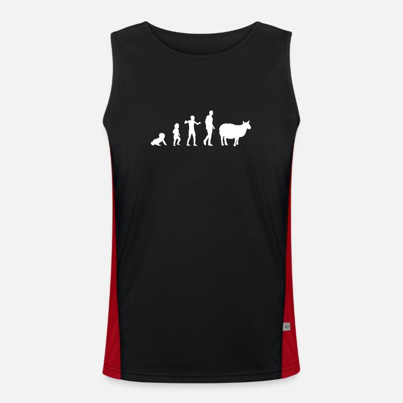Evolution bebe Schaf Humor Schafzüchter Funktionelles Kontrast-Tank Top für Männer 